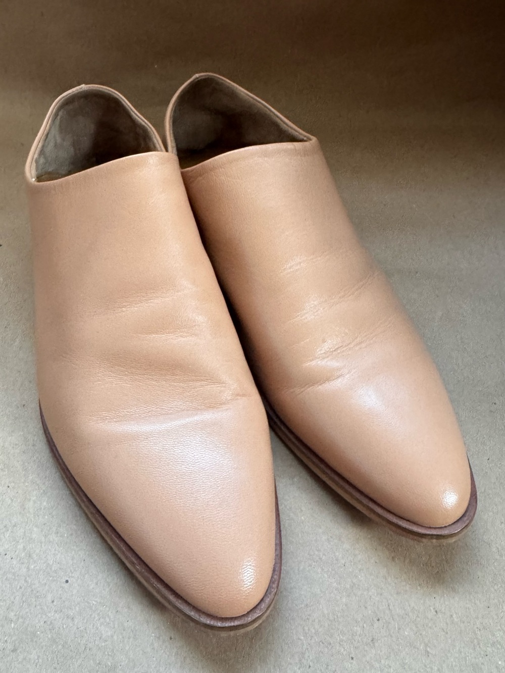 Everlane Modern Babo Soft Beige Blush Neutral Leather Mules. Size 9.5